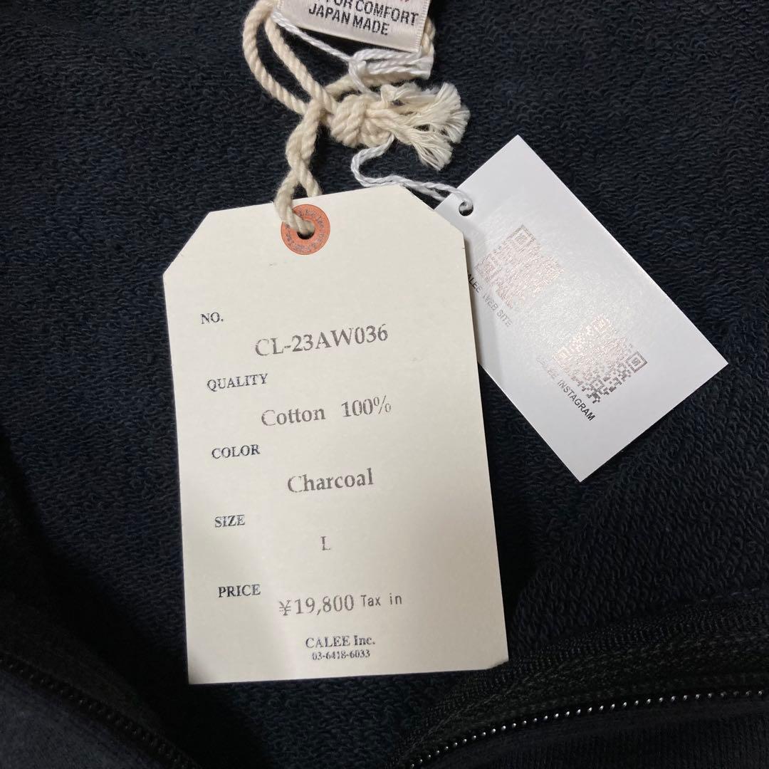 新品 CALEE 23AW ハーフジップスウェット L Charcoal