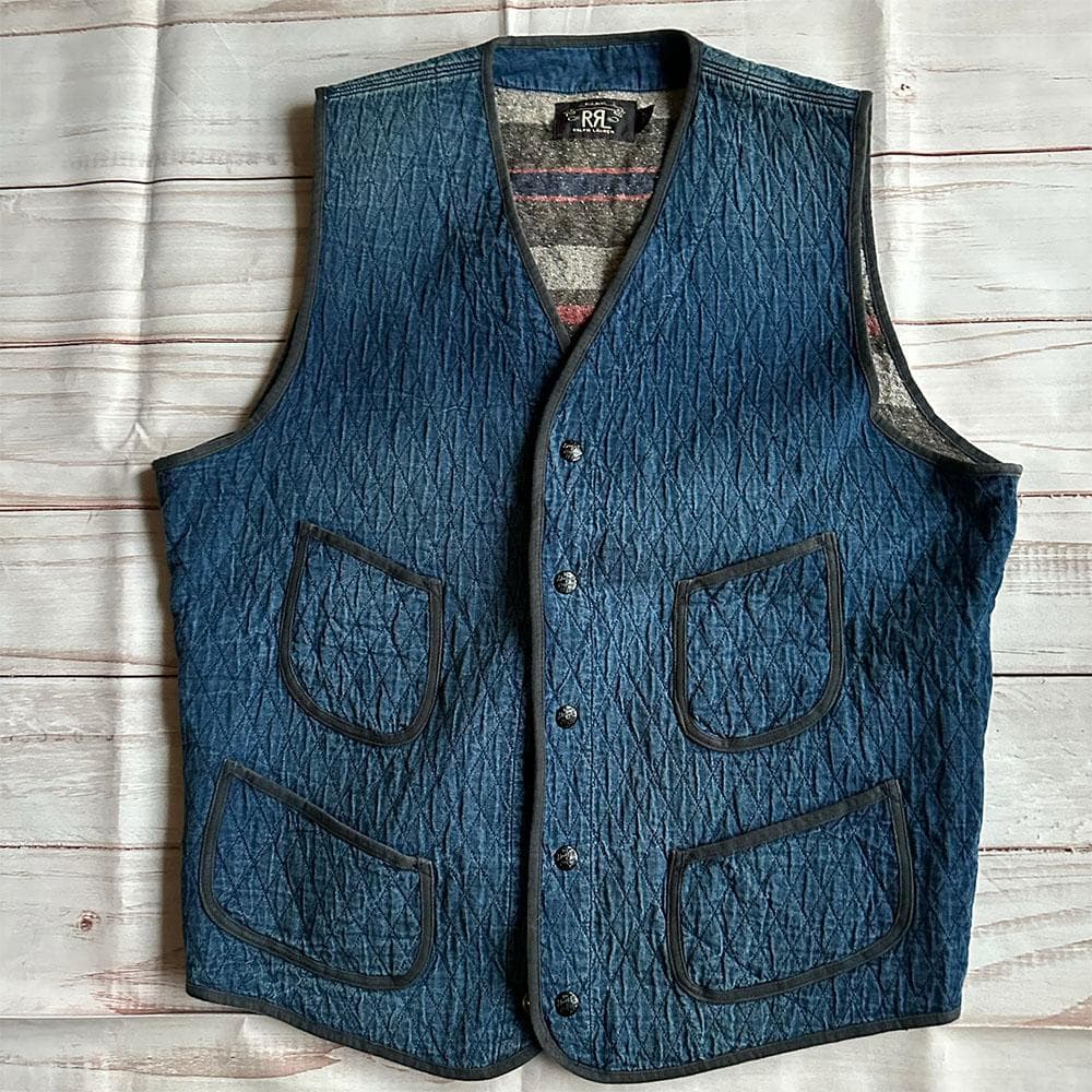 RRL ダブルアールエル インディゴ ベスト L キルティング