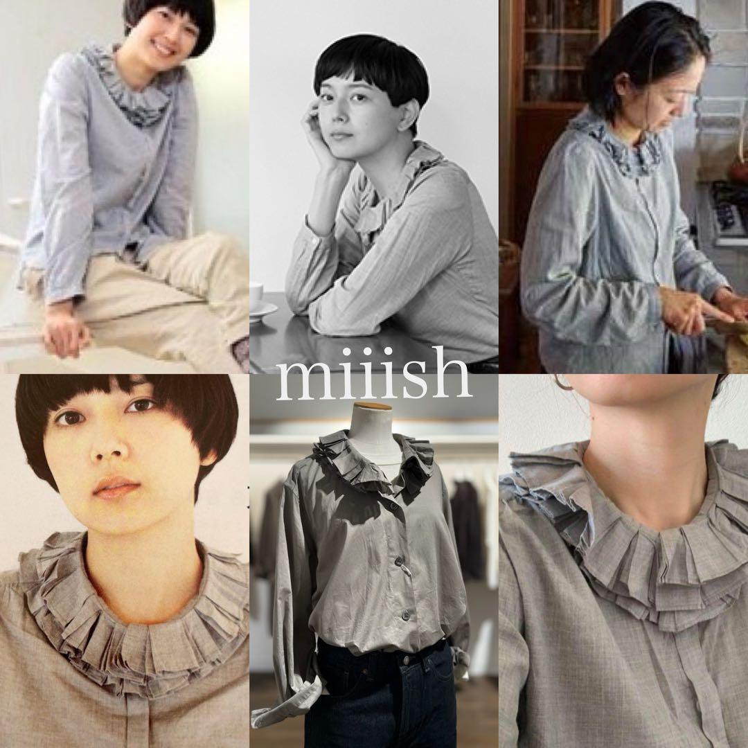 極美品 2024 マーガレットハウエル ラッフルカラーブラウス 4万 現行品