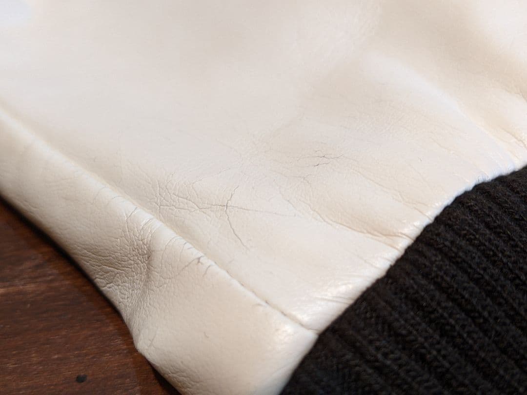 ルコック　ゴルフ　スタジャン　フェイクレザー　　中綿　毛　ジャケット　　デサント