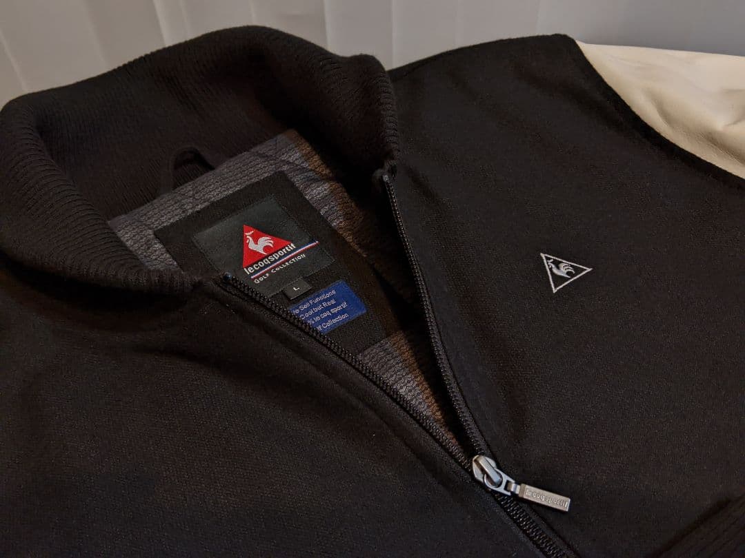 ルコック　ゴルフ　スタジャン　フェイクレザー　　中綿　毛　ジャケット　　デサント