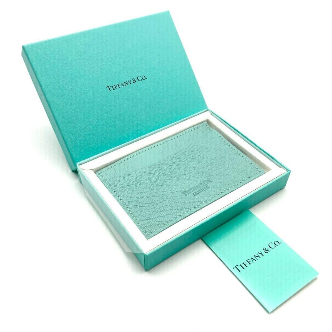 ティファニー 名刺入れ 定期入れ レザー ライトブルー 未使用 70909
