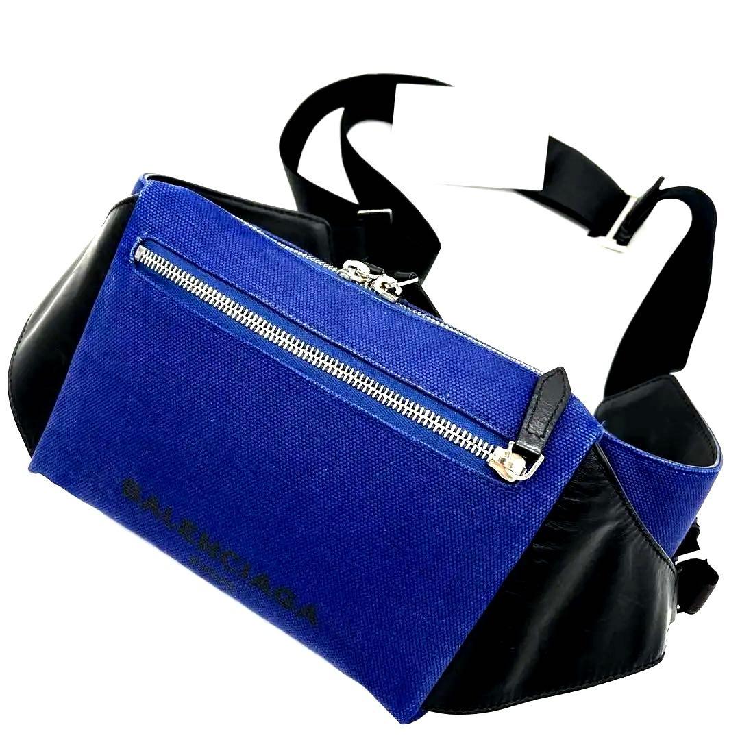 【希少 極美品】バレンシアガ ネオリフト ボディバッグ ロゴ キャンバス レザー