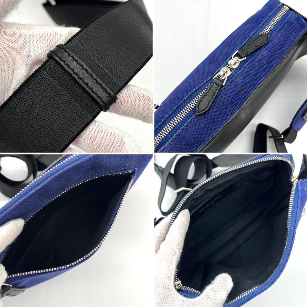 【希少 極美品】バレンシアガ ネオリフト ボディバッグ ロゴ キャンバス レザー