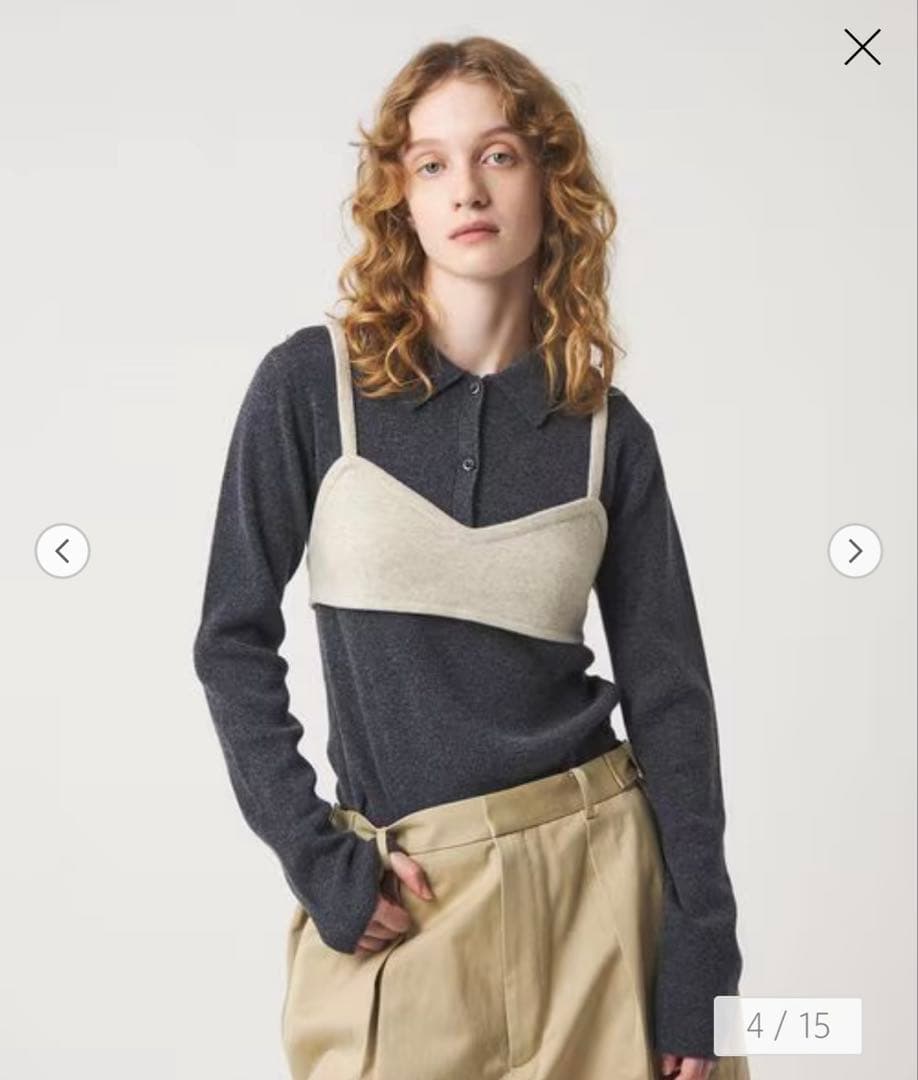 roku 6 ウールカシミヤ ブラニット ビスチェ