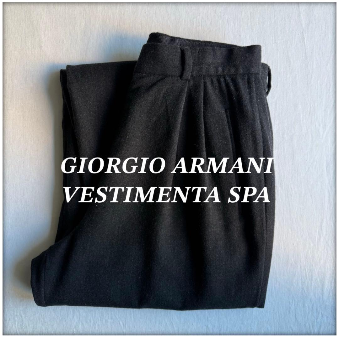 パンツ GIORGIO ARMANI pure new wool tuck slacks