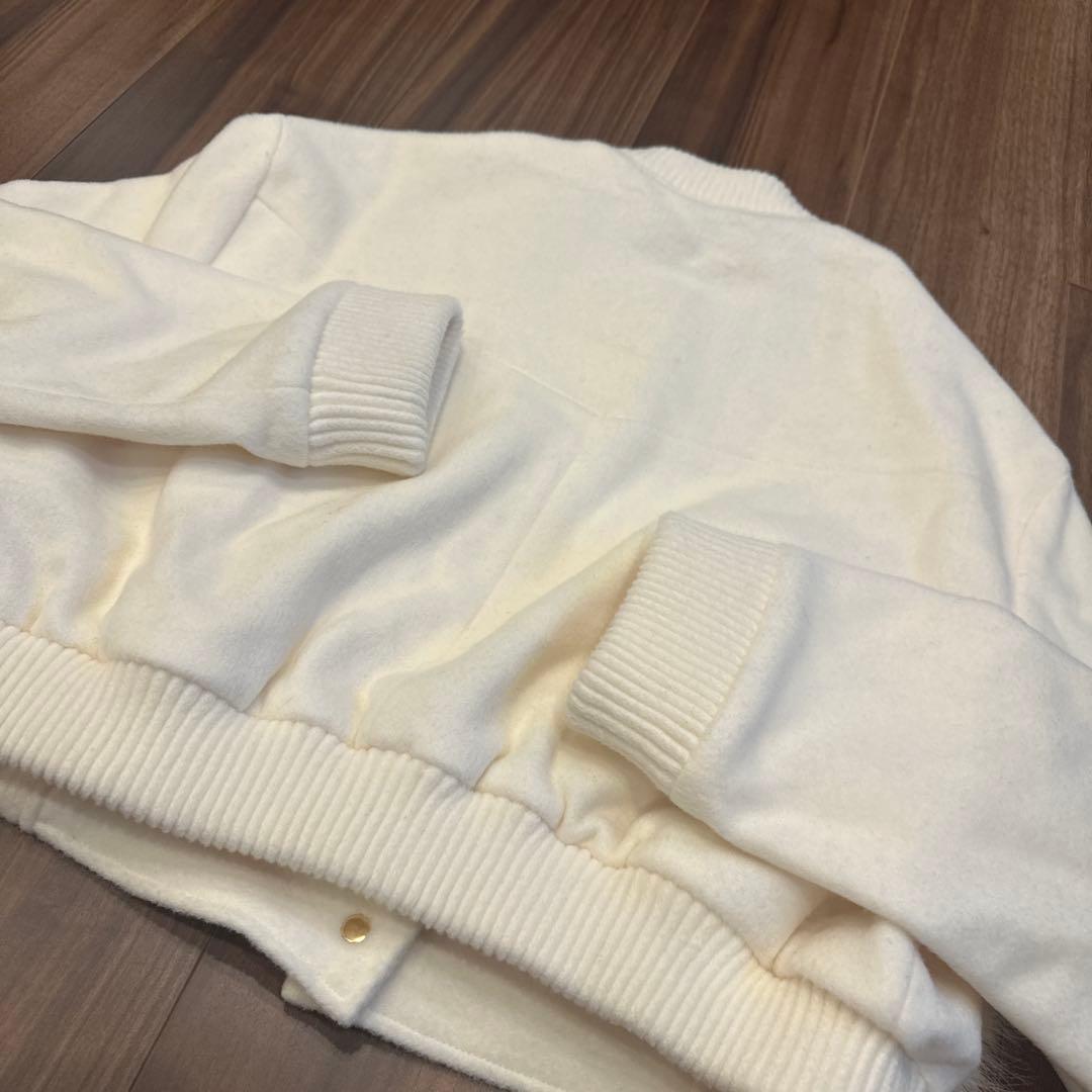 ESMOK fur pocket blouson ホワイト