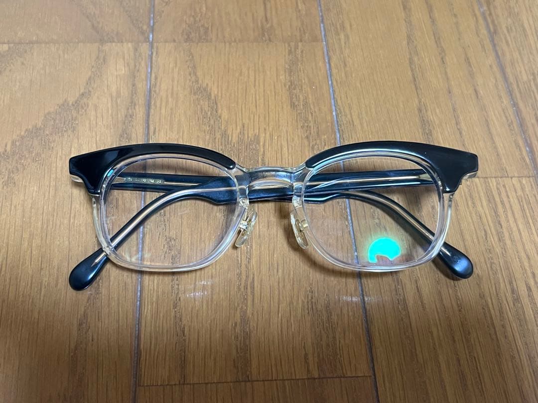 中古品 白山眼鏡 POST TWO-TONE ブルーxクリア