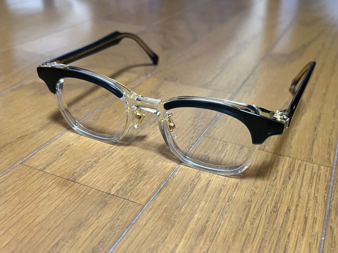 中古品 白山眼鏡 POST TWO-TONE ブルーxクリア