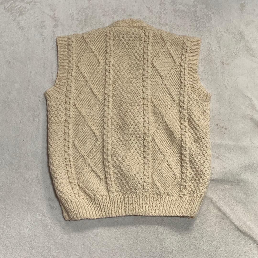 希少 インバーアラン スコットランド製 アイボリー ケウール ニットベスト