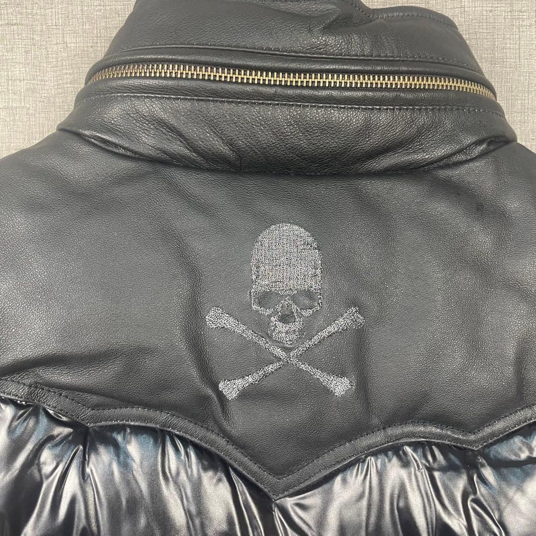 JACKROSE ジャックローズ　豚革　ブラック レザー ダウンベスト L