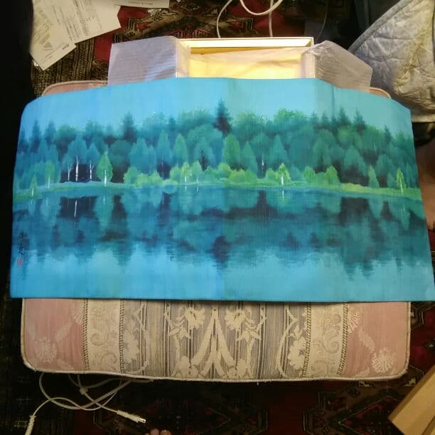 卓飾「緑の朝」原画　東山魁夷