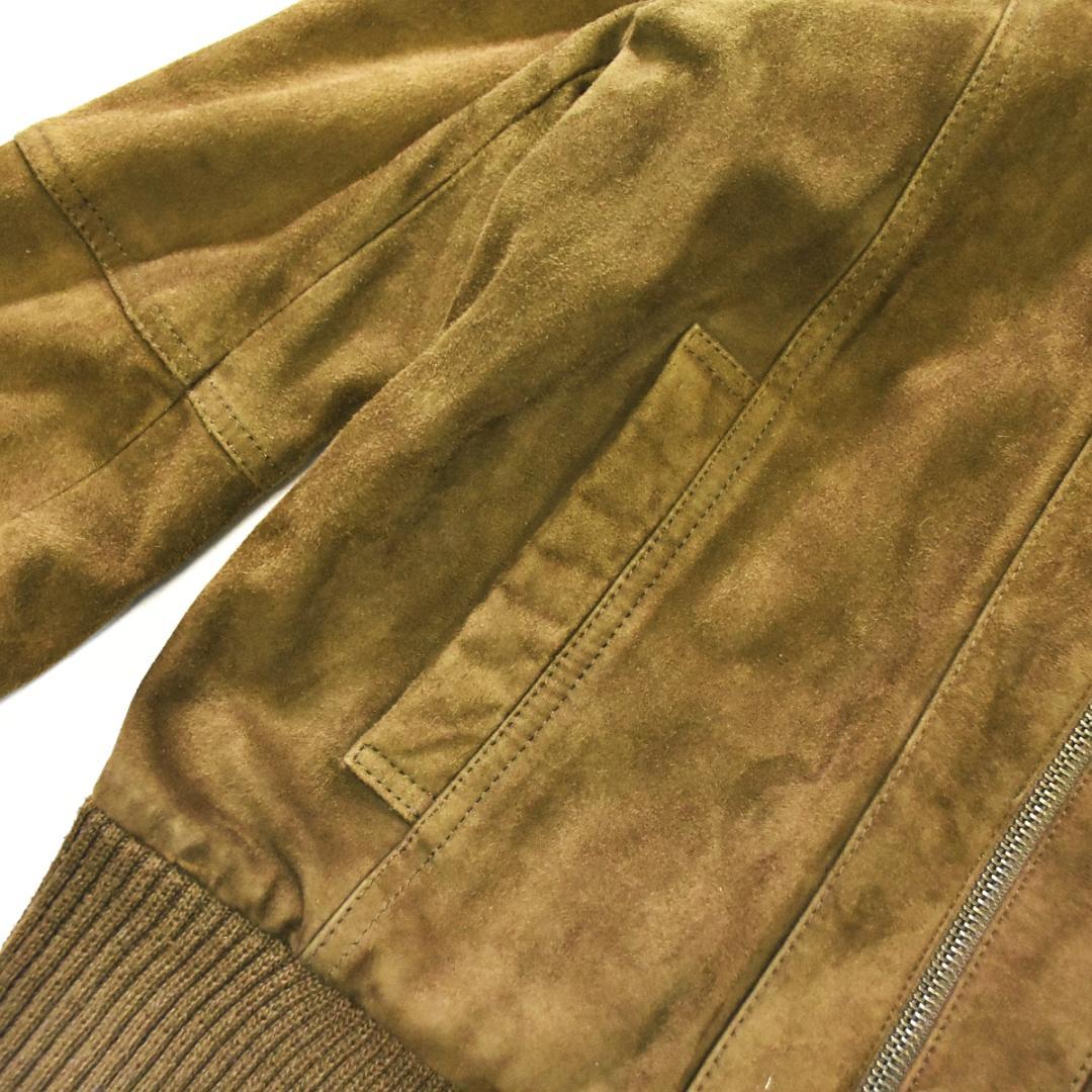 【人気】 ザラ ZARA レザー スエード ジャケット S ブラウン ♪