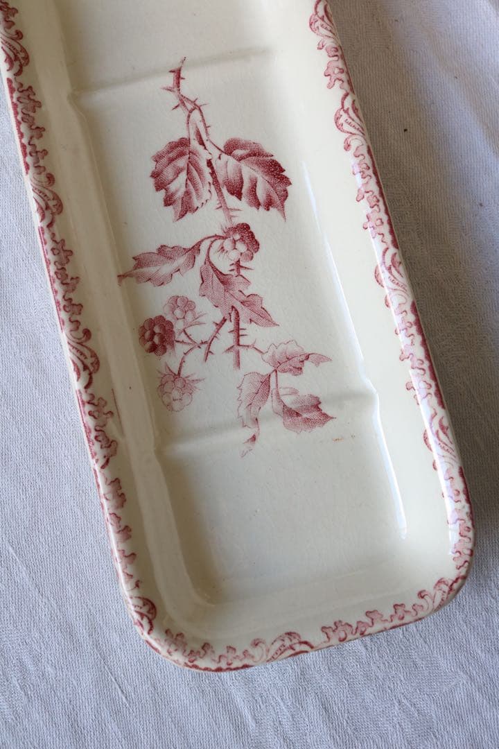 水差し　ピッチャー　ソープディッシュ　セット　小鳥　フランス　アンティーク　赤