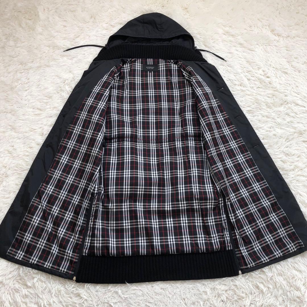【入手困難】バーバリーブラックレーベル フーデッドコート 切替　ロゴボタン