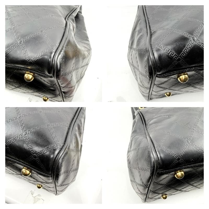 美品 VERSACE 2way ボストンバッグ 黒×金 サンバースト