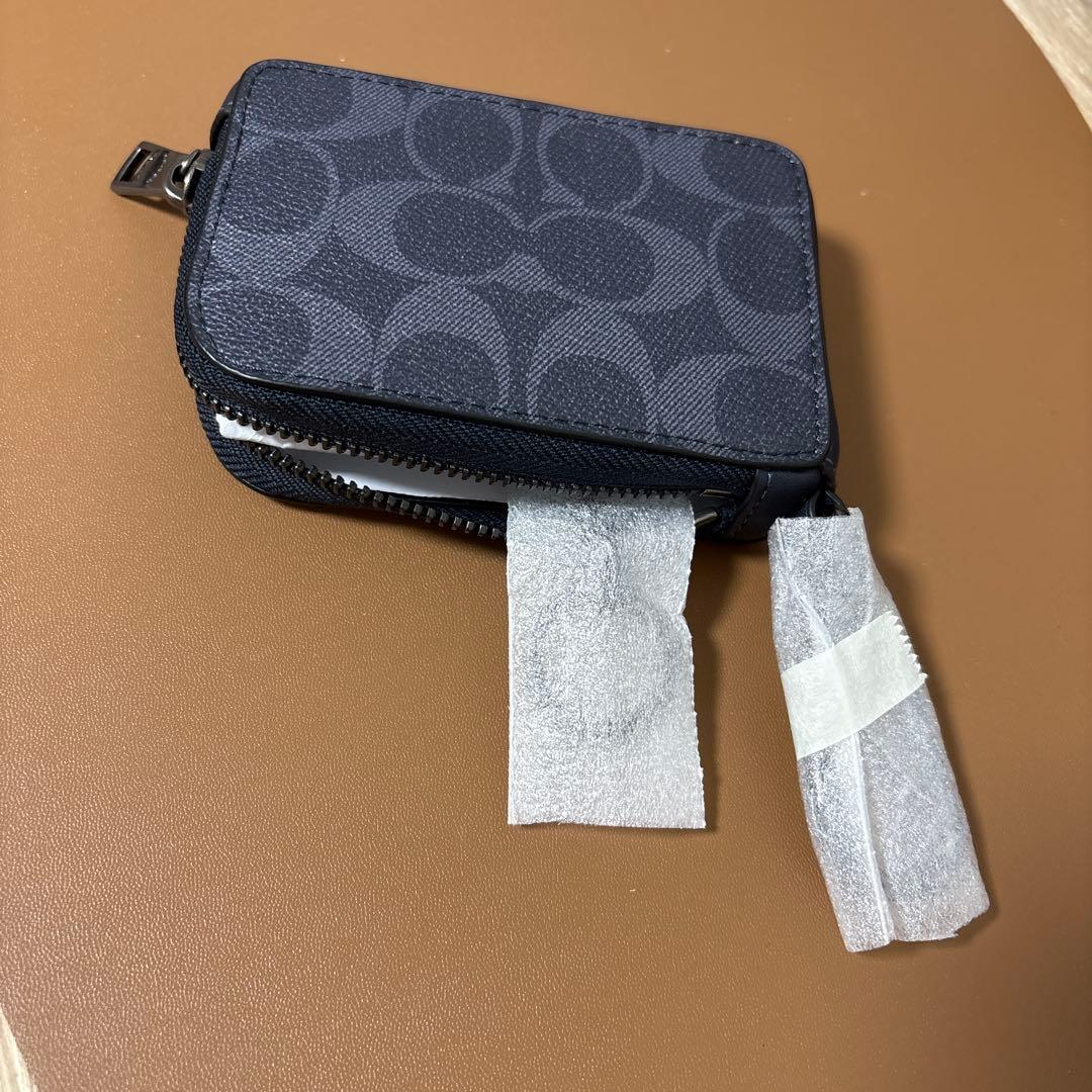 (新品)COACH Ｌジップキーケース コーチシグネチャーキャンバス