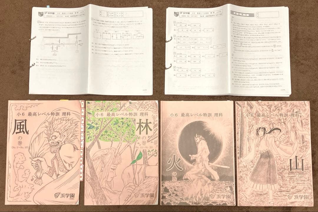 浜学園　小6最高レベル特訓　理科　全復習テストNo.1〜No.40 全解答あり