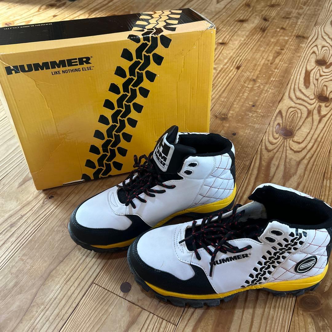 HUMMER ハイカット安全靴 ホワイト/ブラック/イエロー
