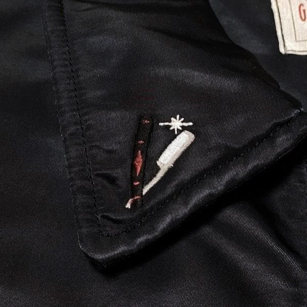 良品 GANGSTERVILLE バックプリントナイロンジャケット ブラックXL