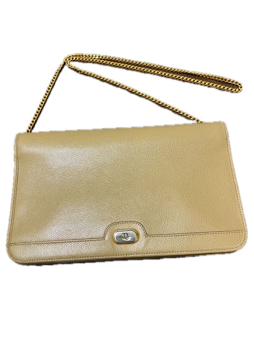 Christian Diorパーティバッグ ベージュ ビンテージ 総柄 チェーン