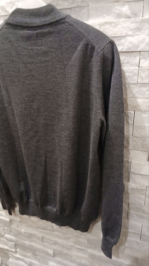 イタリア製 グランサッソ 12ゲージウール モックネックニット50 XL