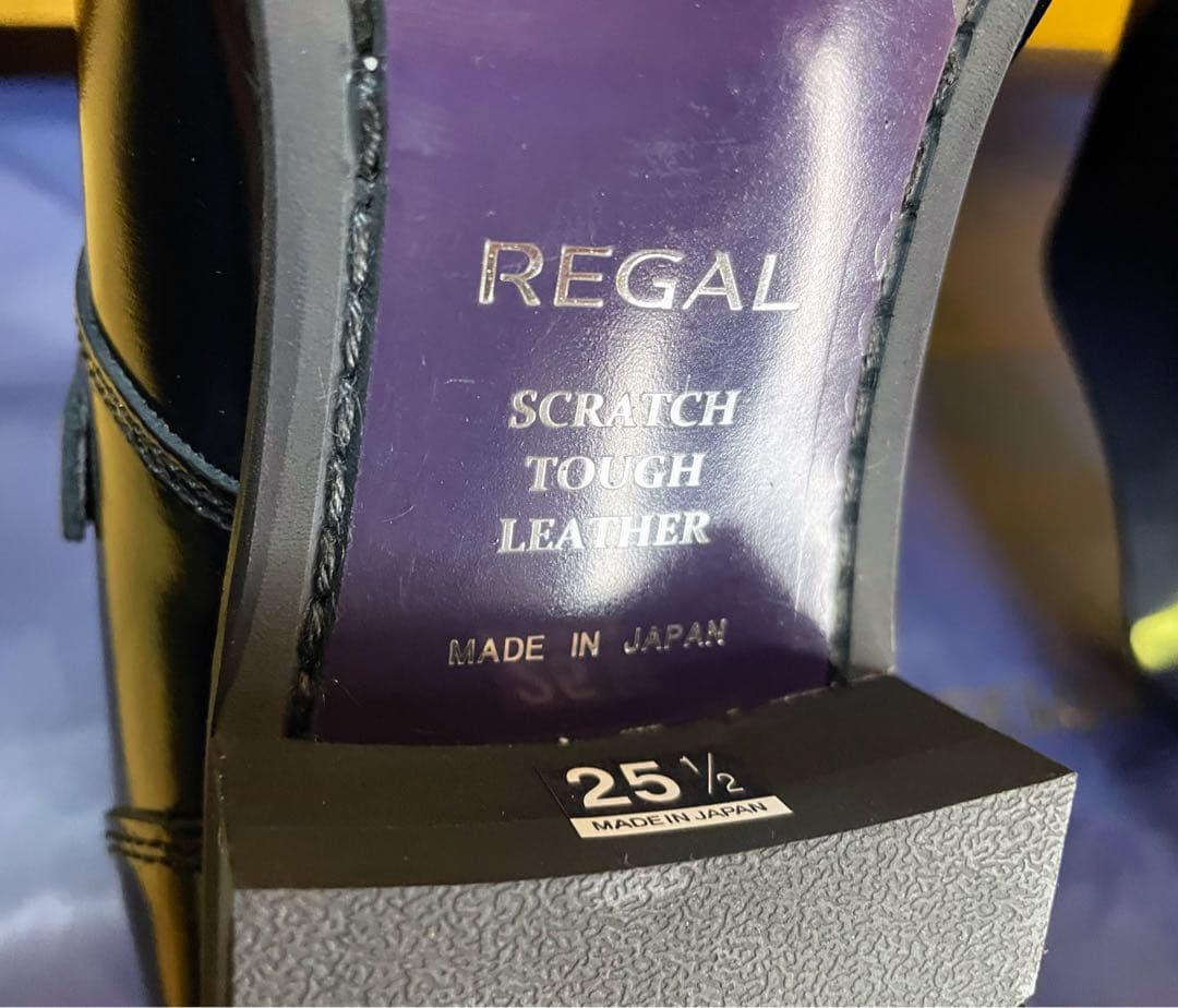 新品リーガルビジネスシューズモンクストラップスクラッチタフレザー25.5