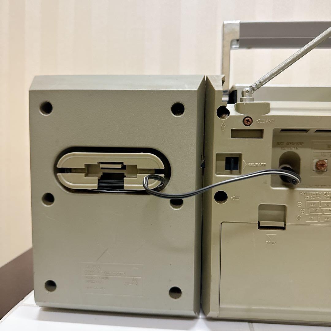 AIWA CA-W9 ラジカセ シルバー 分離型 昭和レトロ 通電 ラジオok