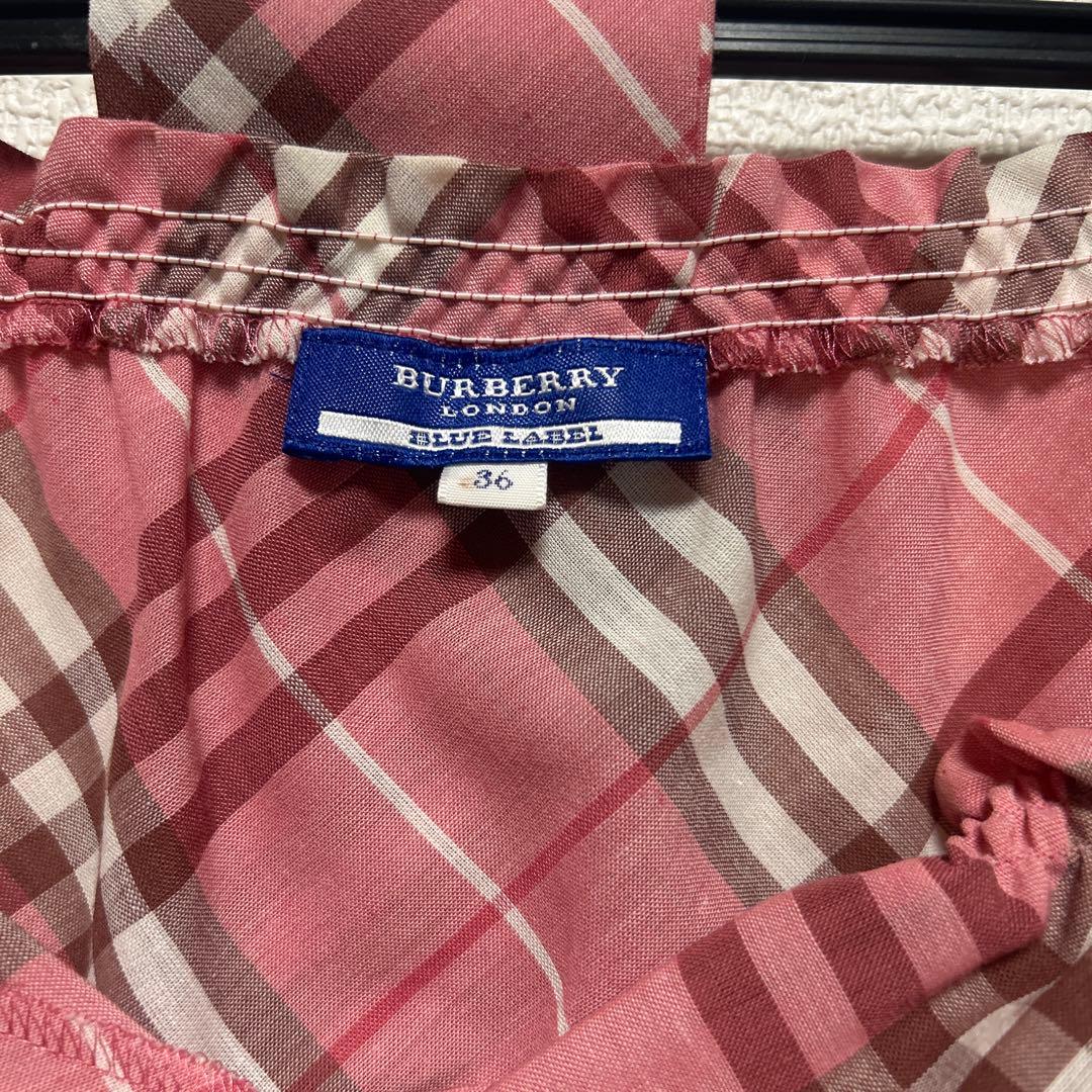 バーバリーブルーレーベル ノバチェックワンピース　ピンク　ベルト　ペチスカート付