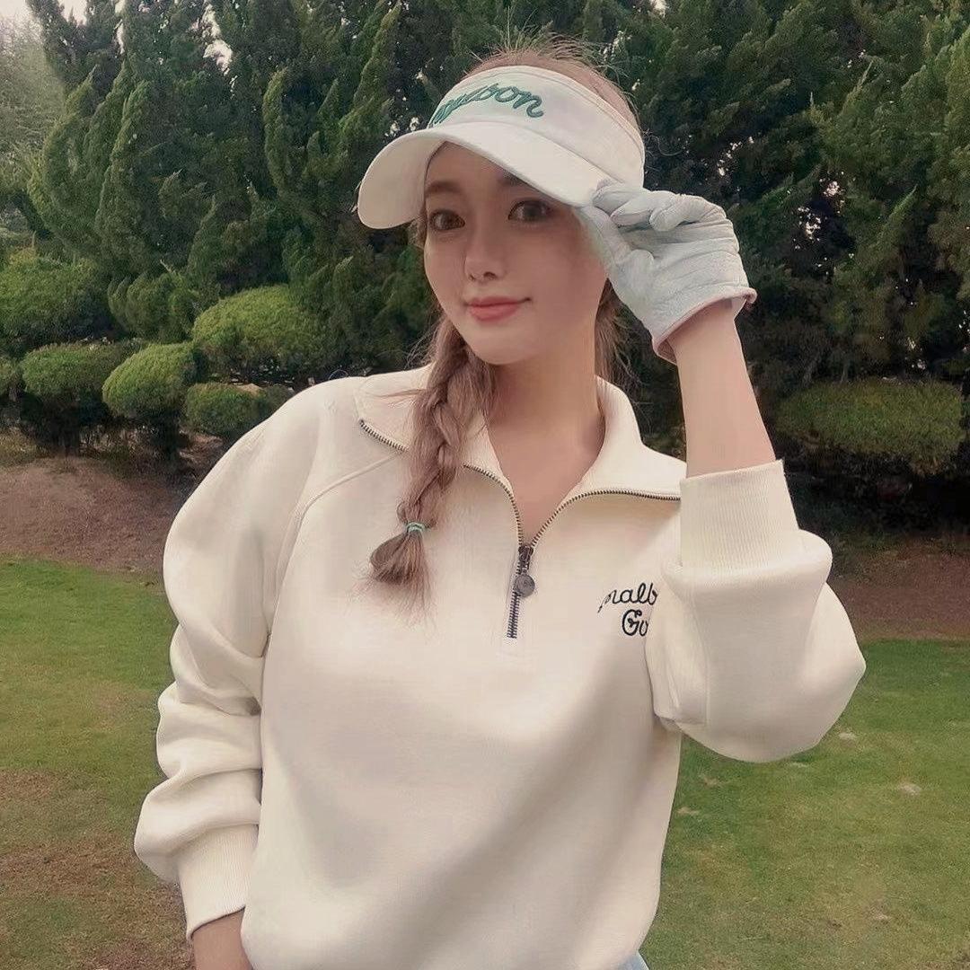 マルボンゴルフ ハーフジップ Malbon Golf 長袖 シャツ クリーム色M