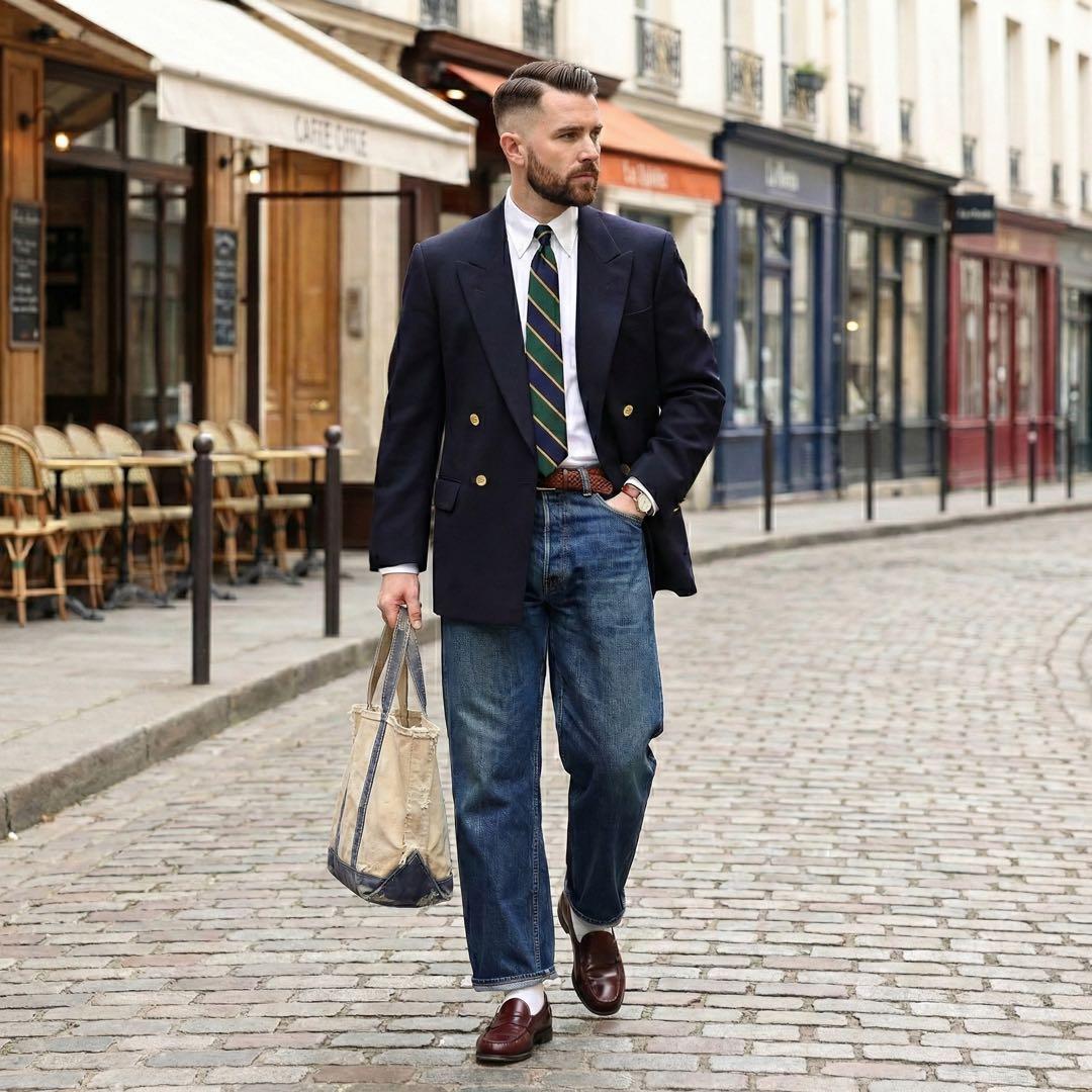 美品★BURBERRY★紺ブレ 金ボタン★ダブルブレザージャケット★ネイビー★M