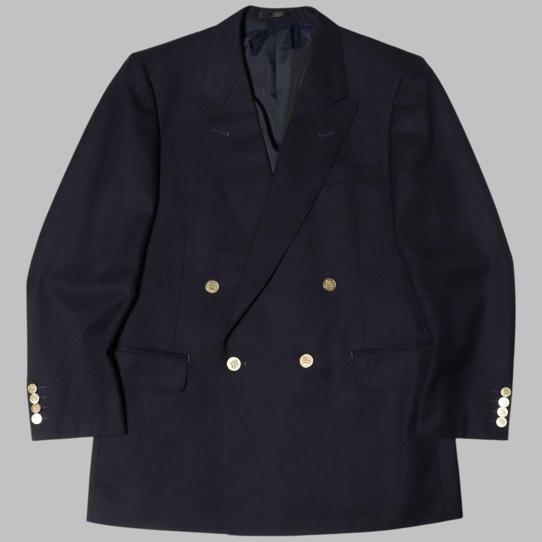 美品★BURBERRY★紺ブレ 金ボタン★ダブルブレザージャケット★ネイビー★M