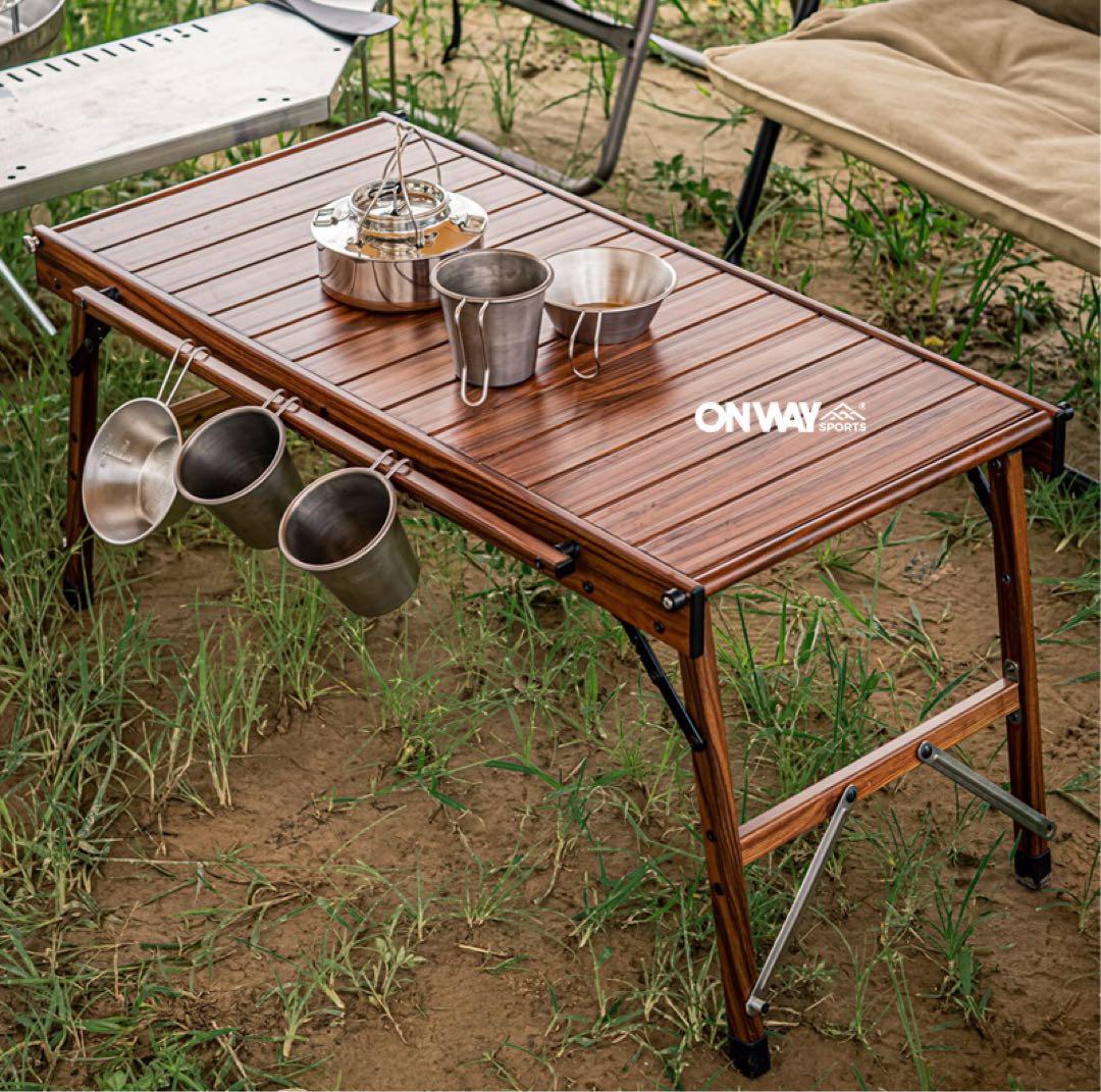 ONWAY SPORTSフォールディング アルミIGTテーブルOW-8242 茶