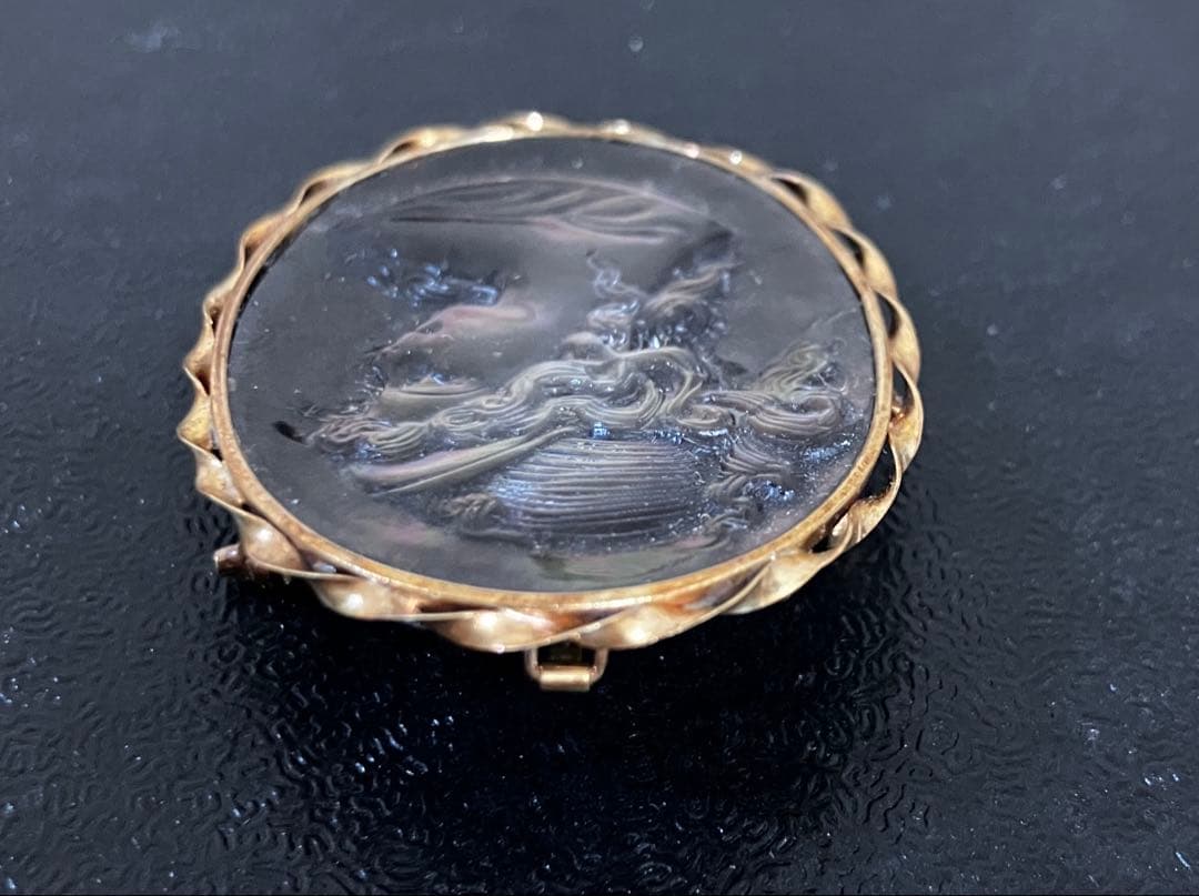 カメオK14　ブローチ　ネックレス　2way