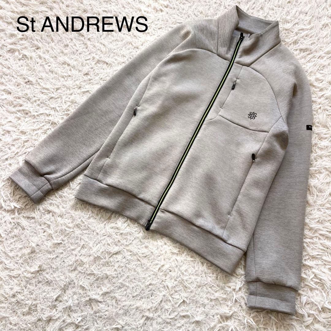 セントアンドリュース ゴルフウェア ニットブルゾン M ロゴ刺繍 ジップアップ
