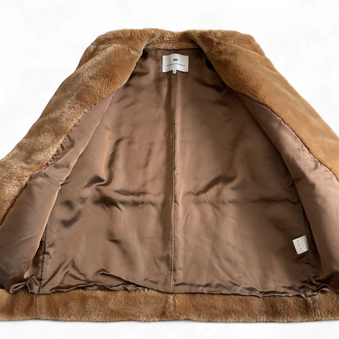 極美品　近年　トラディショナルウェザーウェア　フェイクファーコート　34