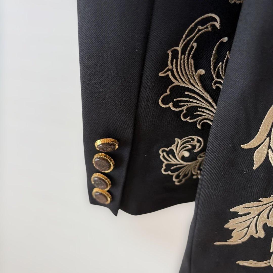 hazama タトゥー刺繍ジャケット　black×gold