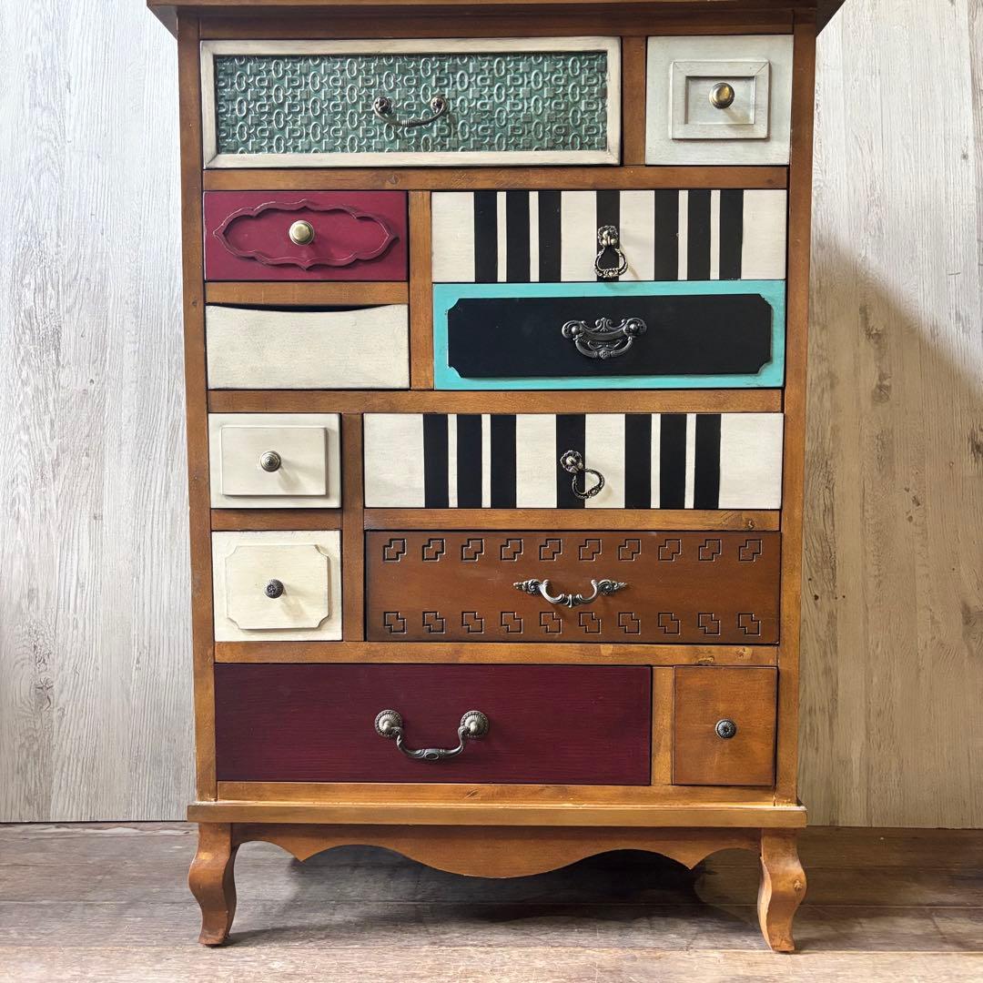 パルナサス チェスト 欧風家具 カラフル タンス キャビネット インテリア 猫脚