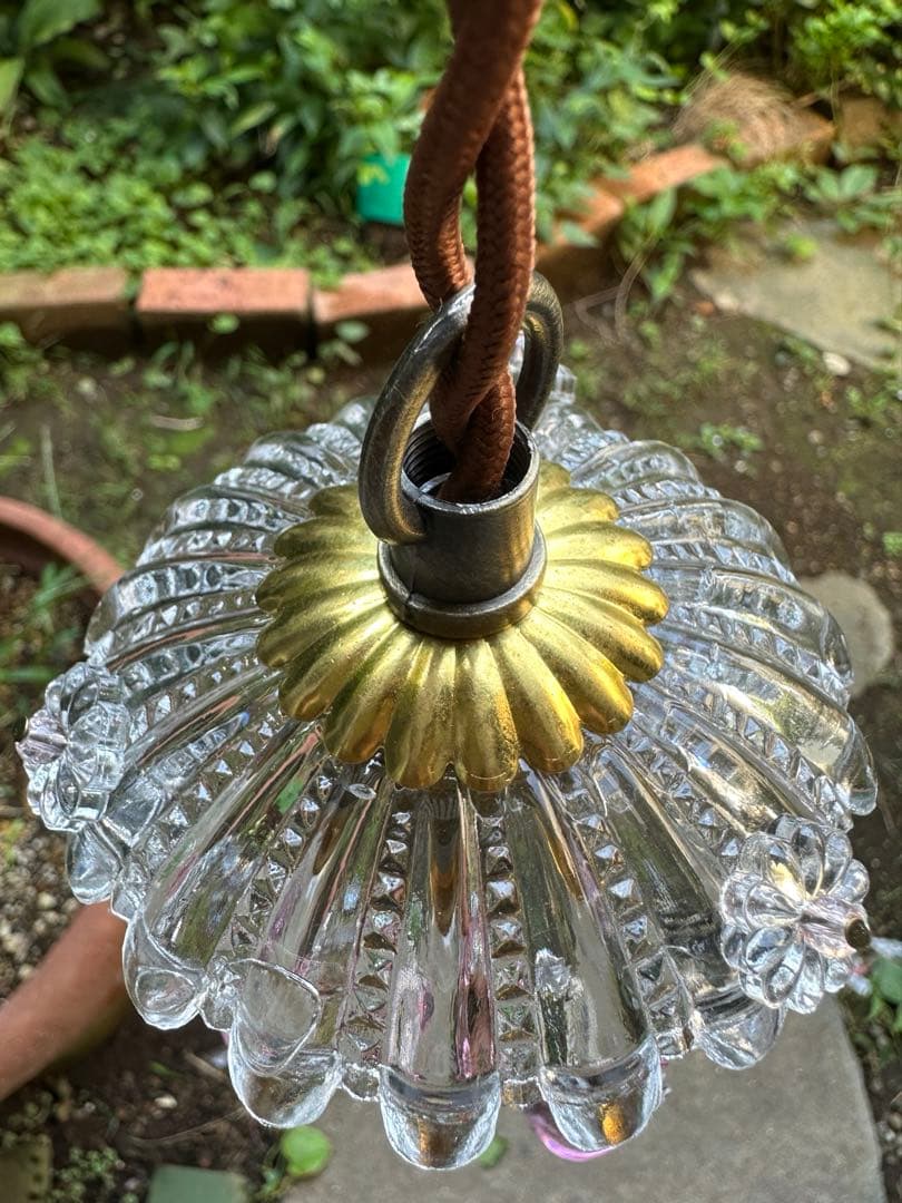 フランス アンティーク ピンクムラーノガラスの小さな可愛らしいミニシャンデリア＊