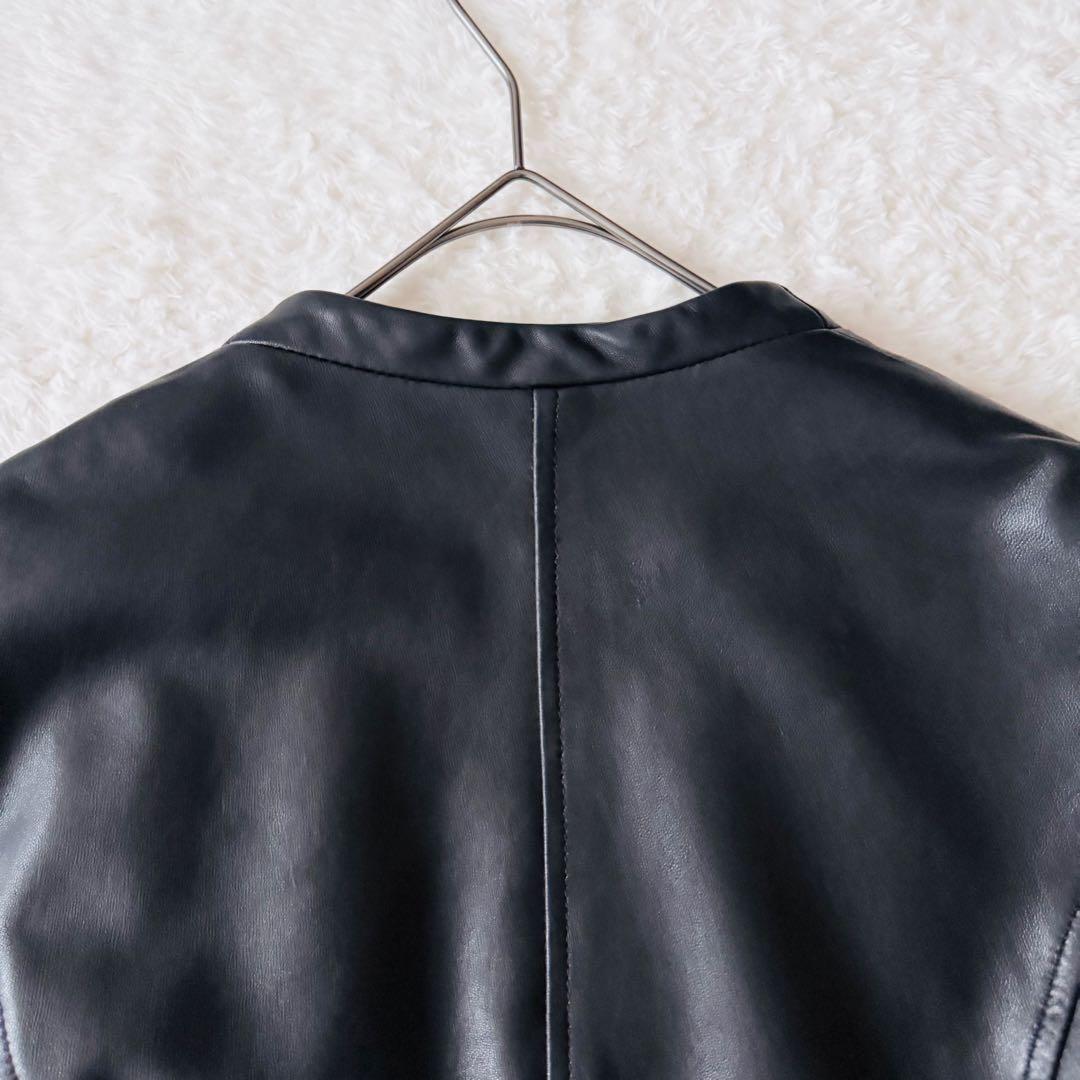 美品✨ ロートレアモン レザージャケット シングル ノーカラー 38 ラムレザー