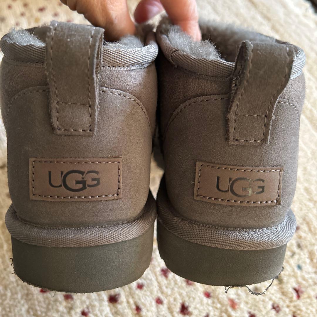 UGG シープスキンブーツ クラシックウルトラミニ グレー 25cm