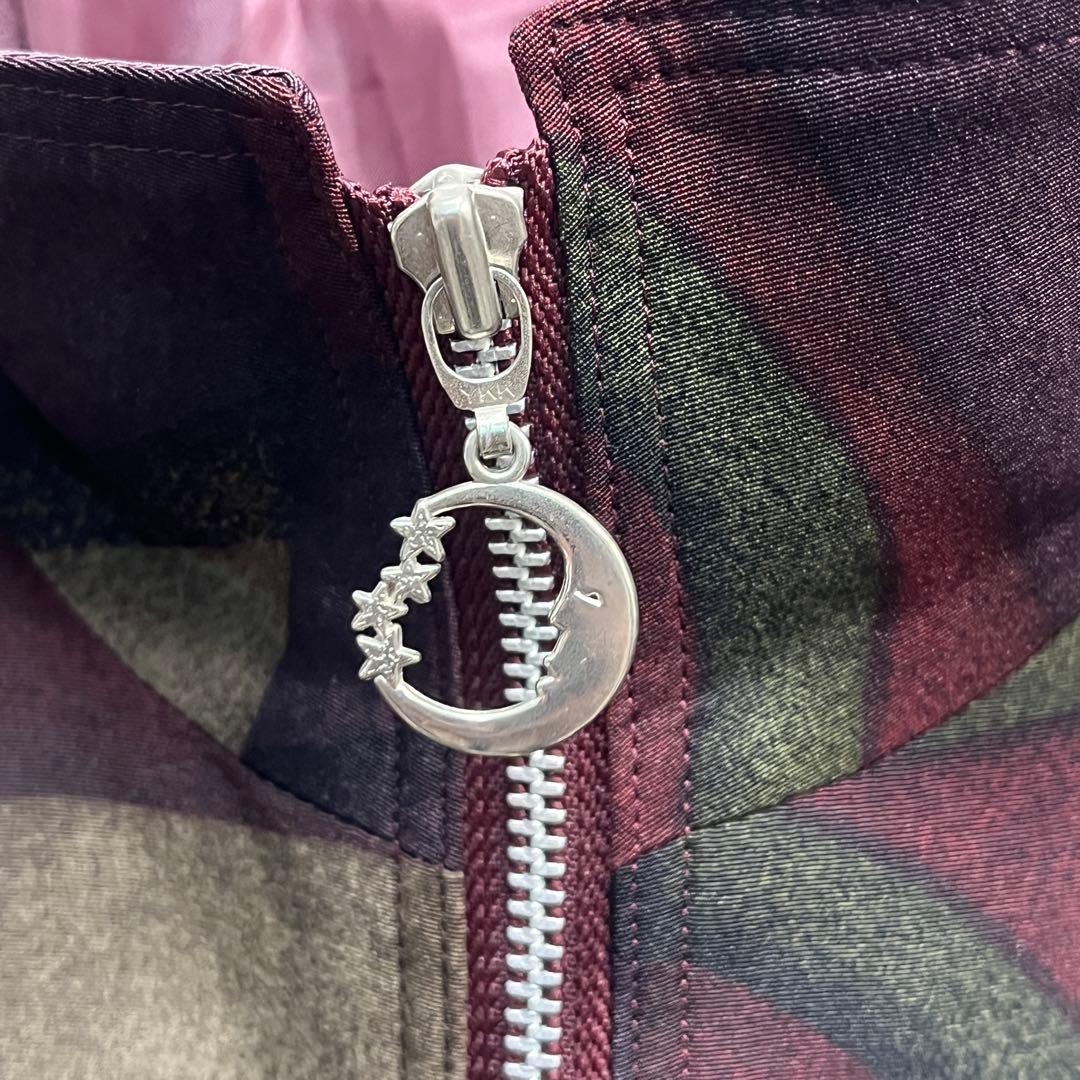 3点おまとめ ボルドー系 幾何学 ヴィンテージ ジップ ハイネック ジャケット