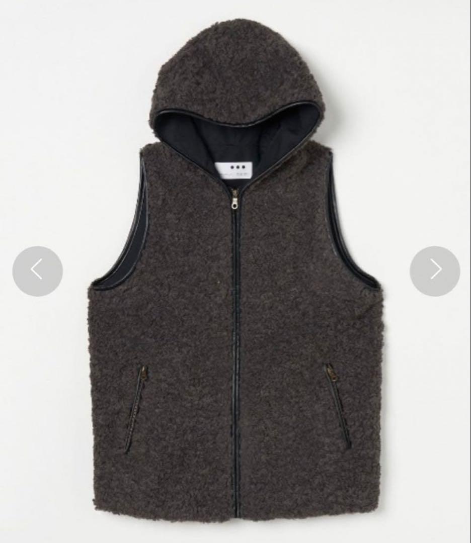 three dots スリードッツ プードルボア フーディベスト