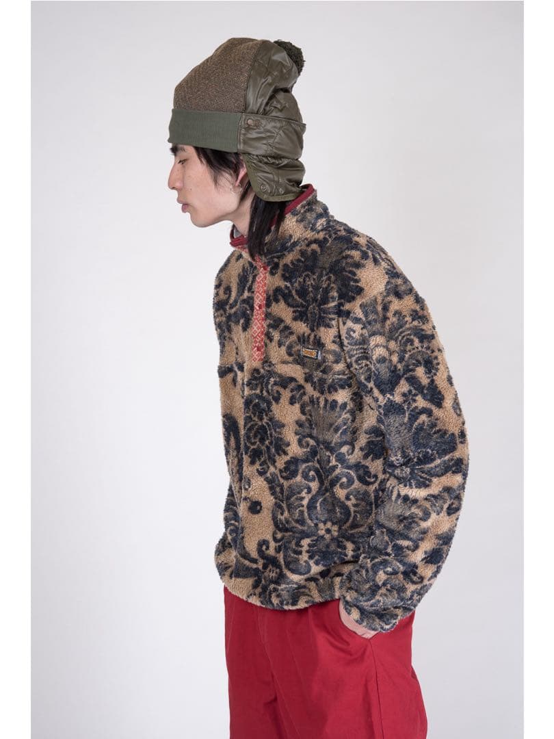 美品KAPITAL ダマスク柄フリーススナップT