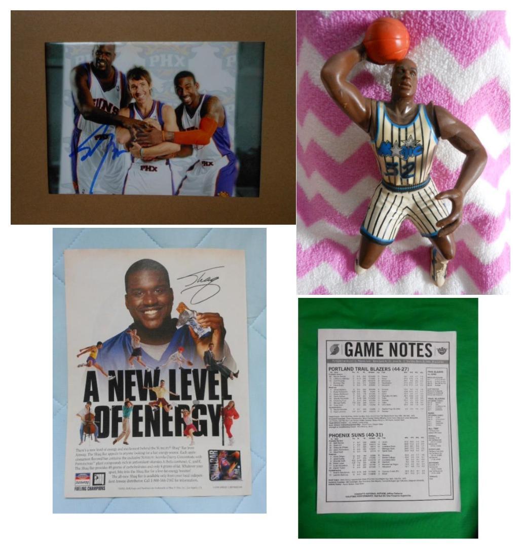 ◆NBAスーパースターSHAQシャキールオニール直筆サイン＆フィギュア珍品印刷物