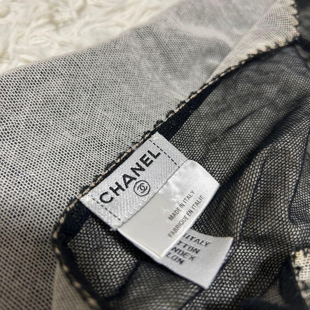 CHANEL ココマーク No.5 デザイン 刺繍 キャミソール メッシュ 38