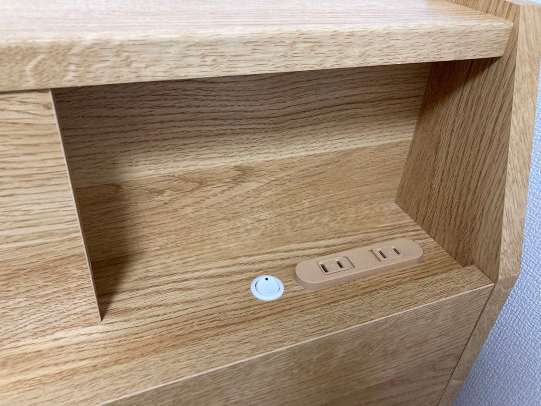 シングルベッド 引き出し収納 コンセント2個つき