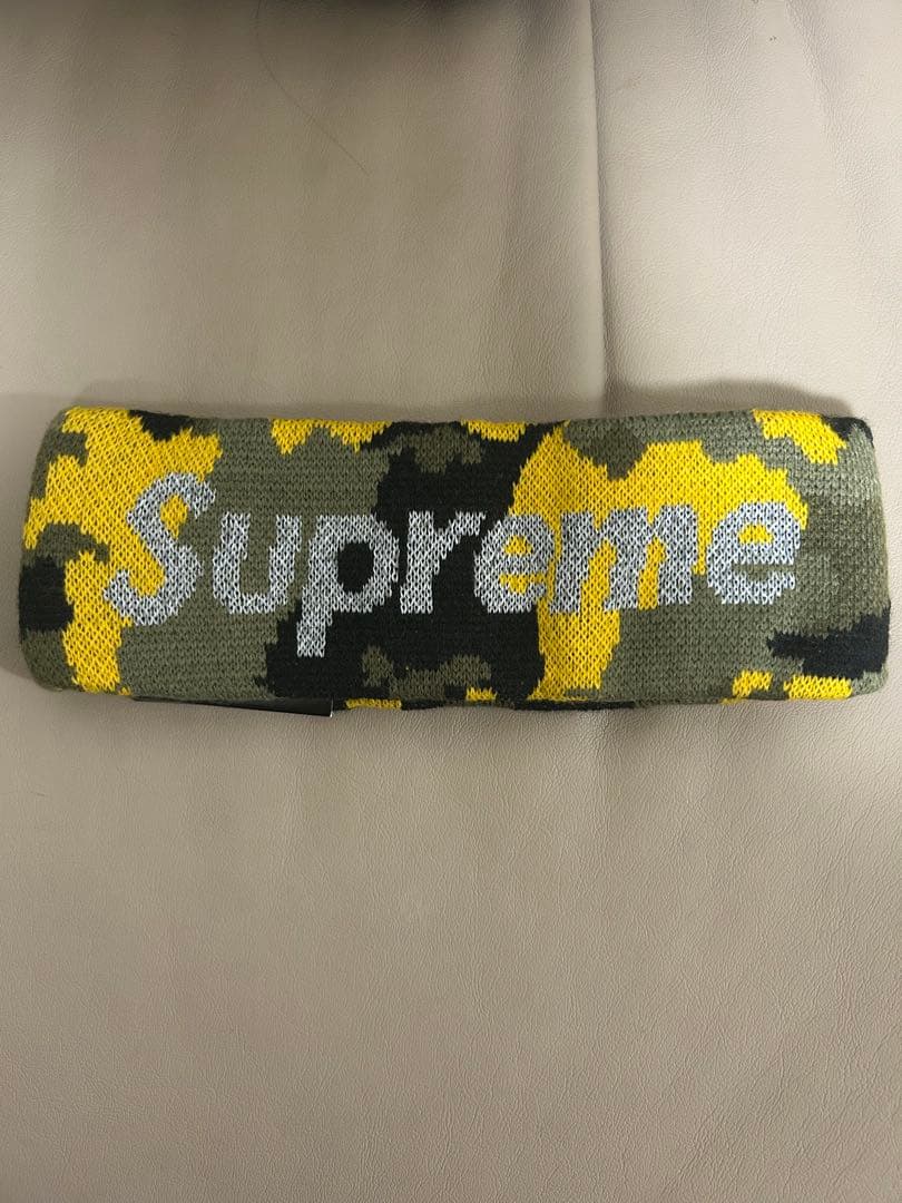 貴重！早い者勝ち！未使用タグ付き新品！Supreme イエロー迷彩柄ヘアバンド
