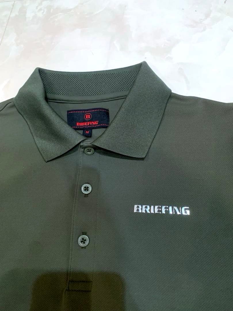 良品　ブリーフィング　briefing バイカラー　ポロシャツ　カーキ　M
