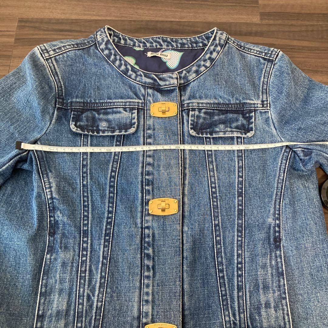 MIU MIU ミュウミュウ デニム ジャケット Gジャン ノーカラー